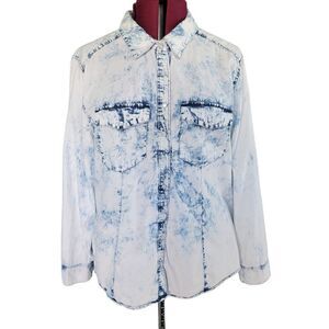 Ali & Kris Light Stone Wash Long Sleeve Shirt (Size 3X)